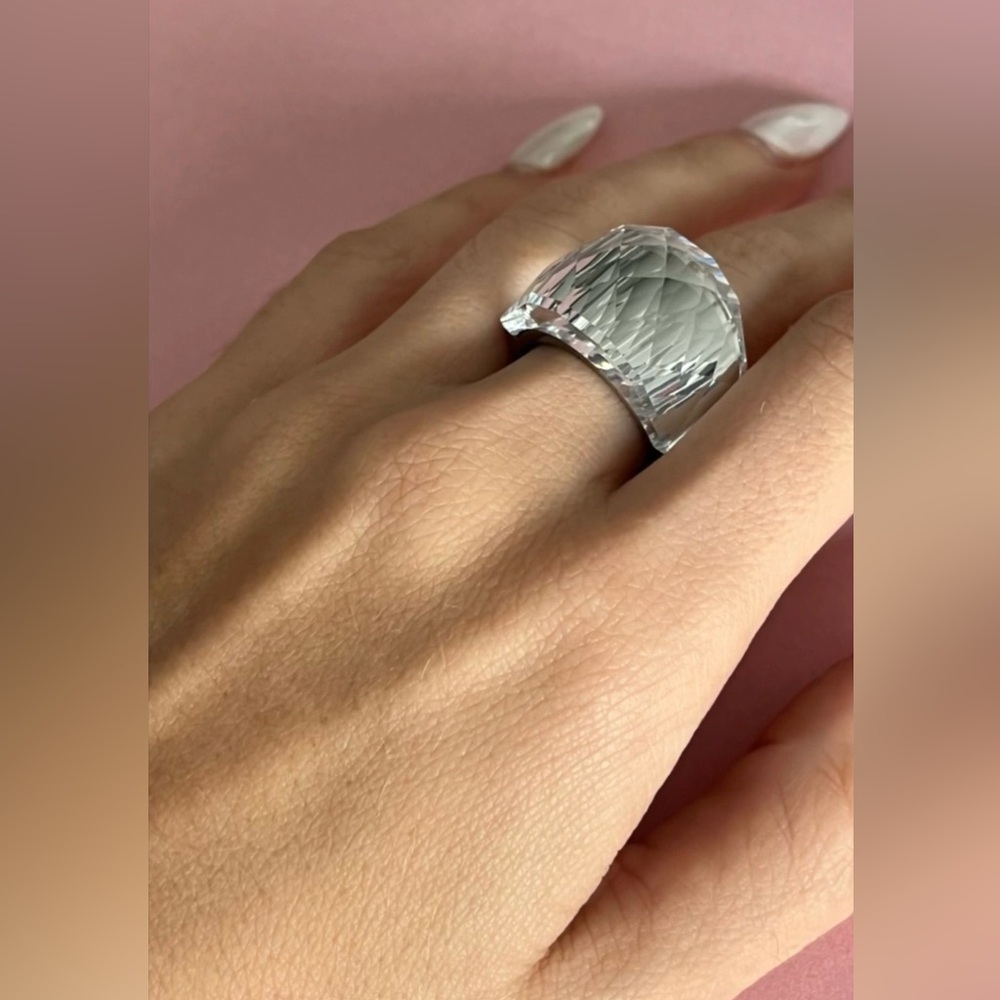 Swarovski Nirvana Crystal Silver Statement Ring - image 5